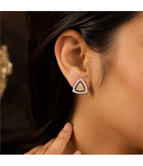 Trilume Floral AD Stud Earrings for Women